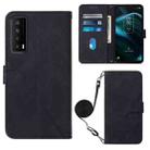 For TCL Stylus 5G Crossbody 3D Embossed Flip Leather Phone Case(Black) - 1