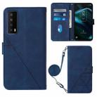 For TCL Stylus 5G Crossbody 3D Embossed Flip Leather Phone Case(Blue) - 1