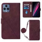 For T-Mobile Revvl 6 5G Crossbody 3D Embossed Flip Leather Phone Case(Wine Red) - 1