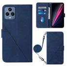 For T-Mobile Revvl 6 5G Crossbody 3D Embossed Flip Leather Phone Case(Blue) - 1