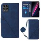 For T-Mobile Revvl 6 Pro 5G Crossbody 3D Embossed Flip Leather Phone Case(Blue) - 1