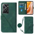 For ZTE Axon 40 Pro Crossbody 3D Embossed Flip Leather Phone Case(Dark Green) - 1