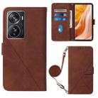 For ZTE Axon 40 Pro Crossbody 3D Embossed Flip Leather Phone Case(Brown) - 1