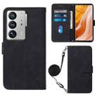 For ZTE Axon 40 Ultra Crossbody 3D Embossed Flip Leather Phone Case(Black) - 1