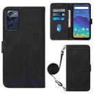 For ZTE Consumer Cellular ZMAX 5G Crossbody 3D Embossed Flip Leather Phone Case(Black) - 1