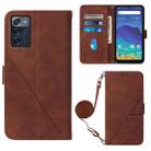 For ZTE Consumer Cellular ZMAX 5G Crossbody 3D Embossed Flip Leather Phone Case(Brown) - 1