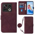 For ZTE Nubia Z40S Pro Crossbody 3D Embossed Flip Leather Phone Case(Wine Red) - 1