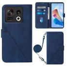 For ZTE Nubia Z40S Pro Crossbody 3D Embossed Flip Leather Phone Case(Blue) - 1