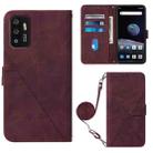 For ZTE ZMAX 11 Z6251 Crossbody 3D Embossed Flip Leather Phone Case(Wine Red) - 1