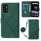 For ZTE ZMAX 11 Z6251 Crossbody 3D Embossed Flip Leather Phone Case(Dark Green) - 1