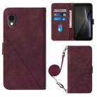 For Cubot Pocket Crossbody 3D Embossed Flip Leather Phone Case(Wine Red) - 1