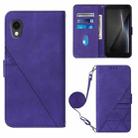 For Cubot Pocket Crossbody 3D Embossed Flip Leather Phone Case(Purple) - 1