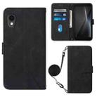 For Cubot Pocket Crossbody 3D Embossed Flip Leather Phone Case(Black) - 1