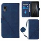 For Cubot Pocket Crossbody 3D Embossed Flip Leather Phone Case(Blue) - 1