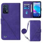 For Oukitel C31 Crossbody 3D Embossed Flip Leather Phone Case(Purple) - 1
