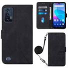 For Oukitel C31 Crossbody 3D Embossed Flip Leather Phone Case(Black) - 1