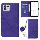 For Tone E22 Crossbody 3D Embossed Flip Leather Phone Case(Purple) - 1