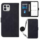 For Tone E22 Crossbody 3D Embossed Flip Leather Phone Case(Black) - 1