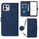 For Tone E22 Crossbody 3D Embossed Flip Leather Phone Case(Blue) - 1