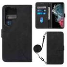 For Samsung Galaxy S23 Ultra 5G Crossbody 3D Embossed Flip Leather Phone Case(Black) - 1