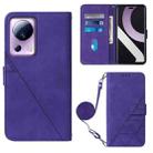 For Xiaomi Civi 2 Crossbody 3D Embossed Flip Leather Phone Case(Purple) - 1
