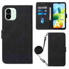 For Xiaomi Redmi A1 Crossbody 3D Embossed Flip Leather Phone Case(Black) - 1