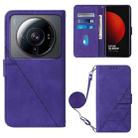 For Xiaomi 12 Ultra / 12S Ultra Crossbody 3D Embossed Flip Leather Phone Case(Purple) - 1