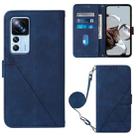 For Xiaomi 12T / 12T Pro / Redmi K50 Ultra Crossbody 3D Embossed Flip Leather Phone Case(Blue) - 1