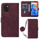 For UMIDIGI A13 / A13 Pro / A13S Crossbody 3D Embossed Flip Leather Phone Case(Wine Red) - 1