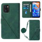 For UMIDIGI A13 / A13 Pro / A13S Crossbody 3D Embossed Flip Leather Phone Case(Dark Green) - 1