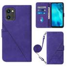 For UMIDIGI C1 Crossbody 3D Embossed Flip Leather Phone Case(Purple) - 1