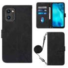 For UMIDIGI C1 Crossbody 3D Embossed Flip Leather Phone Case(Black) - 1