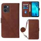 For UMIDIGI C1 Crossbody 3D Embossed Flip Leather Phone Case(Brown) - 1