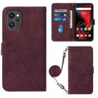 For UMIDIGI F3 4G / F3 5G / F3 SE / F3S Crossbody 3D Embossed Flip Leather Phone Case(Wine Red) - 1