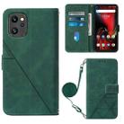 For UMIDIGI F3 4G / F3 5G / F3 SE / F3S Crossbody 3D Embossed Flip Leather Phone Case(Dark Green) - 1