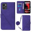 For UMIDIGI F3 4G / F3 5G / F3 SE / F3S Crossbody 3D Embossed Flip Leather Phone Case(Purple) - 1