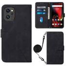 For UMIDIGI F3 4G / F3 5G / F3 SE / F3S Crossbody 3D Embossed Flip Leather Phone Case(Black) - 1