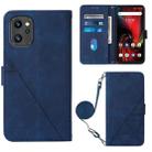 For UMIDIGI F3 4G / F3 5G / F3 SE / F3S Crossbody 3D Embossed Flip Leather Phone Case(Blue) - 1