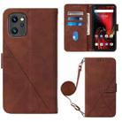 For UMIDIGI F3 4G / F3 5G / F3 SE / F3S Crossbody 3D Embossed Flip Leather Phone Case(Brown) - 1