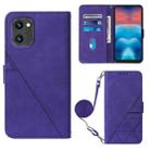 For UMIDIGI G1 Crossbody 3D Embossed Flip Leather Phone Case(Purple) - 1