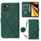 For UMIDIGI Power 7 Max Crossbody 3D Embossed Flip Leather Phone Case(Dark Green) - 1