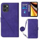 For UMIDIGI Power 7 Max Crossbody 3D Embossed Flip Leather Phone Case(Purple) - 1