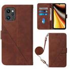 For UMIDIGI Power 7 Max Crossbody 3D Embossed Flip Leather Phone Case(Brown) - 1