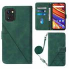 For UMIDIGI Power 7 / Power 7S Crossbody 3D Embossed Flip Leather Phone Case(Dark Green) - 1