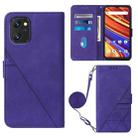 For UMIDIGI Power 7 / Power 7S Crossbody 3D Embossed Flip Leather Phone Case(Purple) - 1