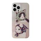 For iPhone 14 Translucent Frosted IMD TPU Phone Case(Retro Scarf Cat) - 1