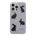 For iPhone 14 Pro Translucent Frosted IMD TPU Phone Case(Purple 4 Rabbits) - 1