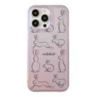 For iPhone 14 Pro Translucent Frosted IMD TPU Phone Case(Purple Line Rabbits) - 1