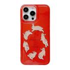 For iPhone 14 Plus Translucent Frosted IMD TPU Phone Case(Red Rabbit Run) - 1
