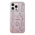 For iPhone 14 Plus Translucent Frosted IMD TPU Phone Case(Purple Line Rabbits) - 1
